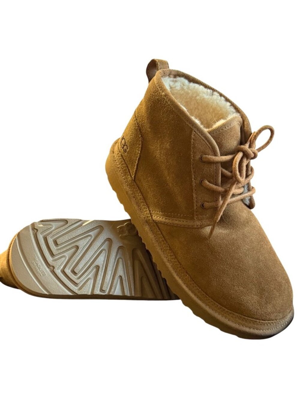 UGG Neumel Chestnut unisex Grade School (Boys) Sz 6 Suede Lace-Up Chukka Boots